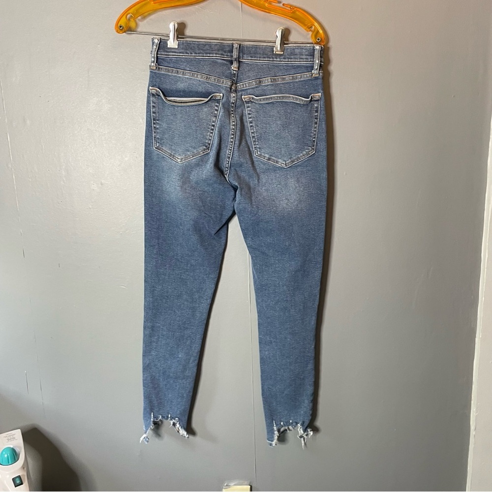 Topshop Jamie Classic Blue Distressed Women skinny Jeans size 30 - Picture 4 of 7